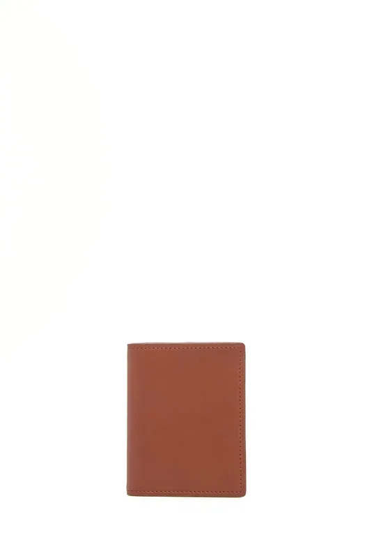 Simple Card Wallet in Cognac Leather