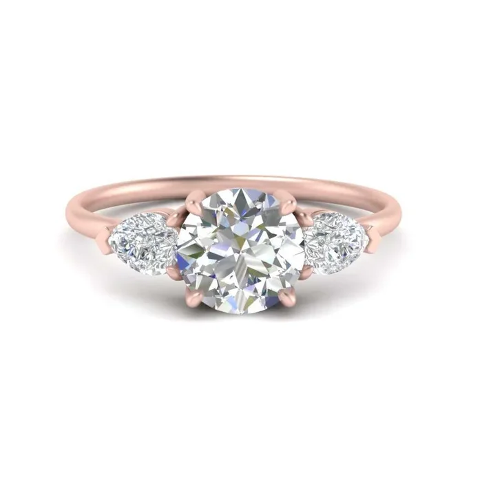 Simple Round Three Stone Ring