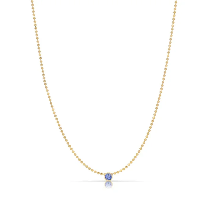 Single Birthstone Layering Necklace – Yellow Gold
