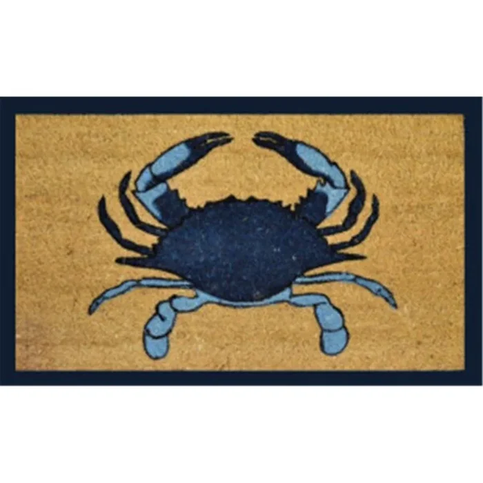 Single Blue Crab with Blue Border Mat
