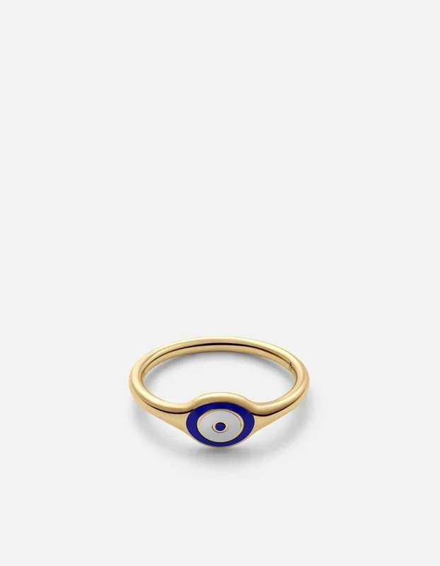 Single Blue Eye Ring, Gold Vermeil