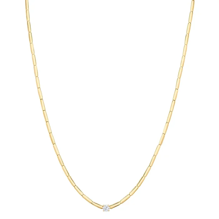 Single Diamond Bezel Collar