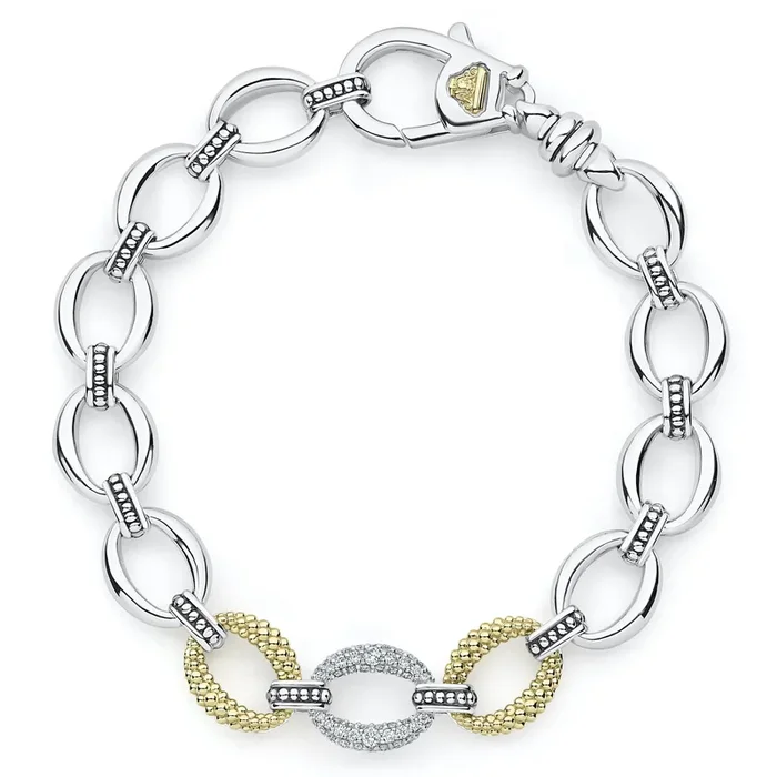 Single Station Diamond Link Bracelet (Size M)