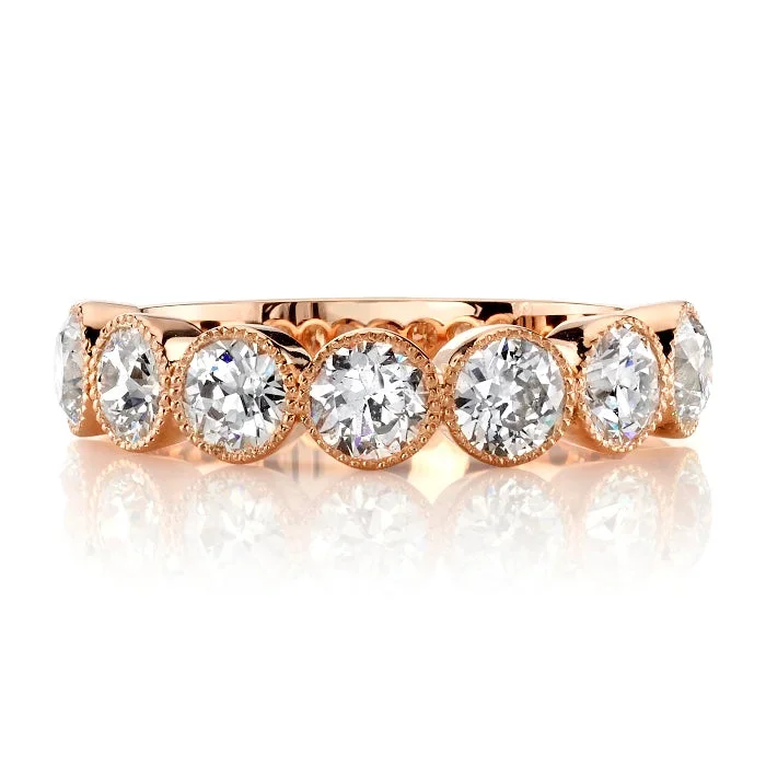 Single Stone 18K Rose Gold Large Gabby Half Band
