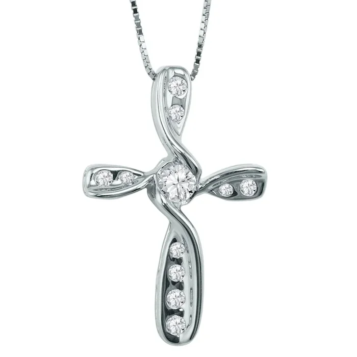 Sirena® Graceful Devotion Diamond Cross Pendant