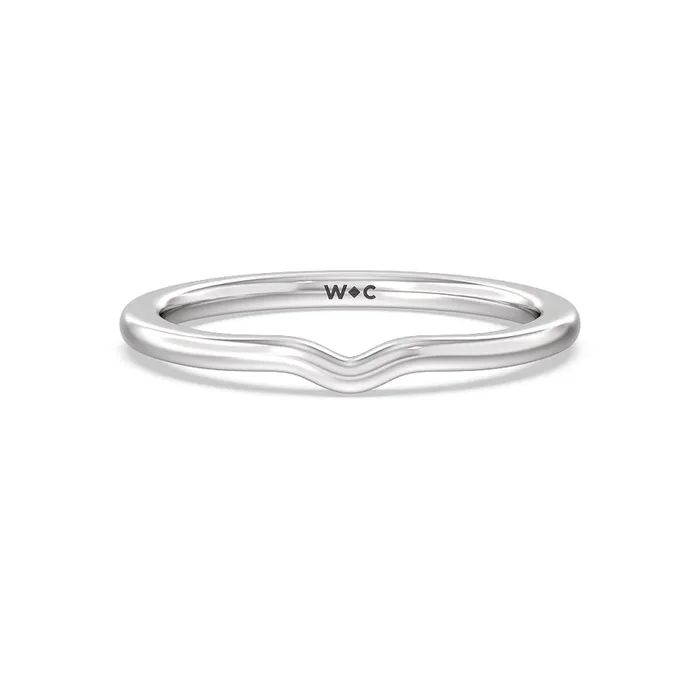 Six Prong Tulip Solitaire Wedding Band