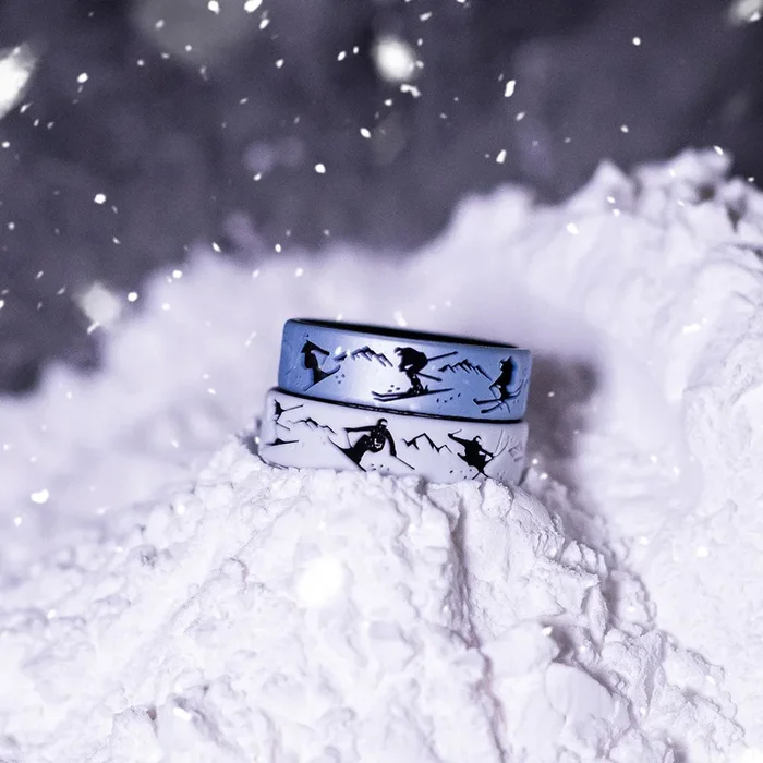 Skiers Silicone Ring on Dual Layer 6mm