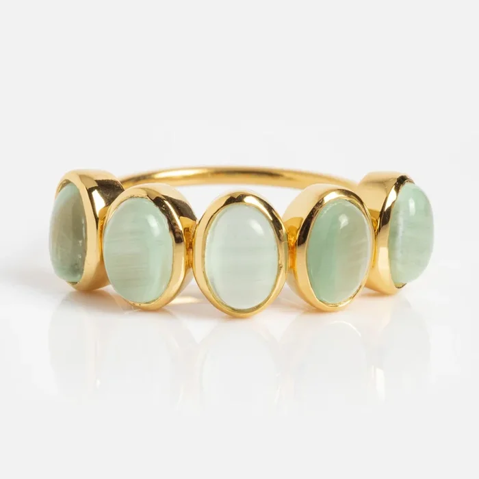 Sky Blue Cats Eye Flow Ring