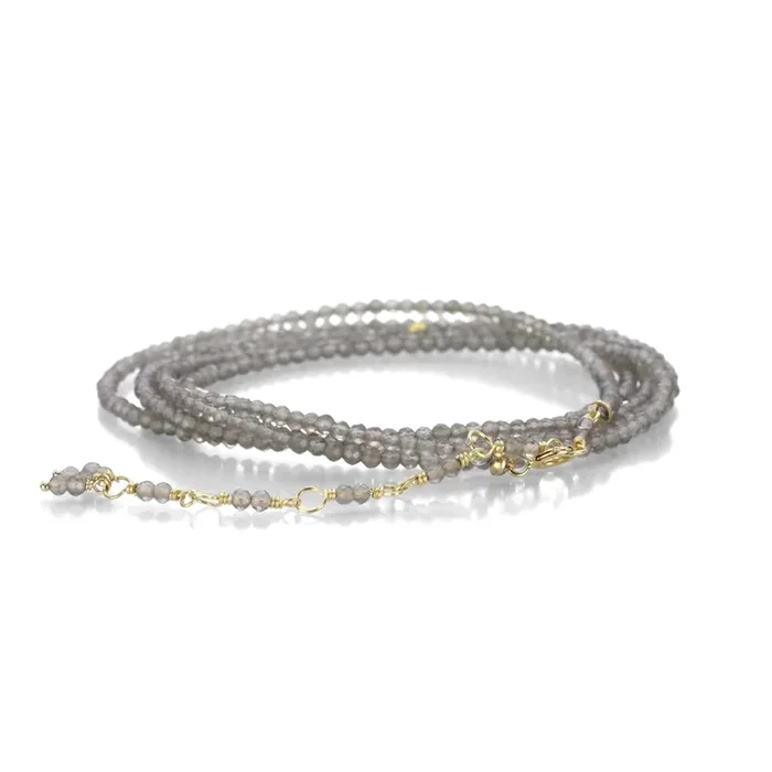 Slate Moonstone Wrap Bracelet – 34″