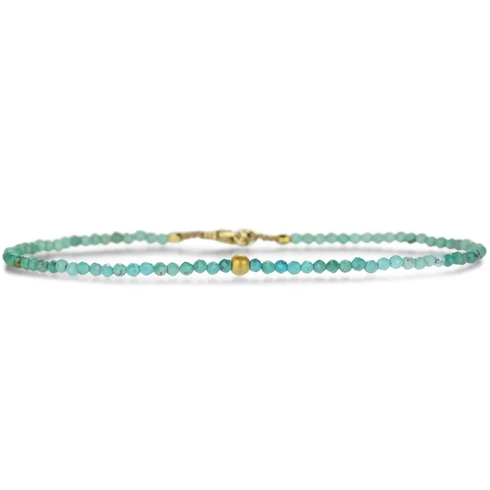 Sleeping Beauty Turquoise and 18k Gold Bracelet
