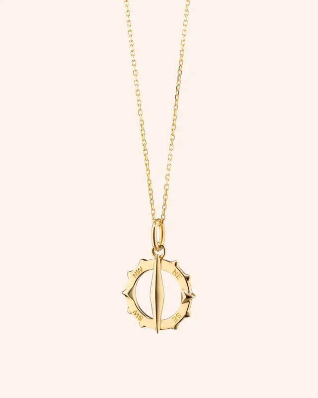 Small “Points North” 18K Gold Necklace