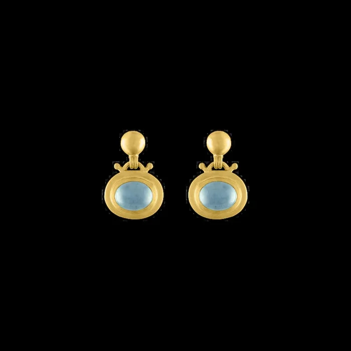 Small Aquamarine Bell Earrings