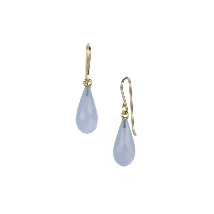 Small Blue Chalcedony Drop Earrings
