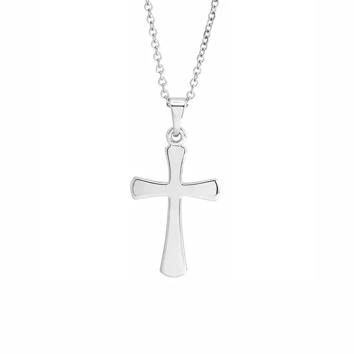 Small Cross Pendant in White Gold