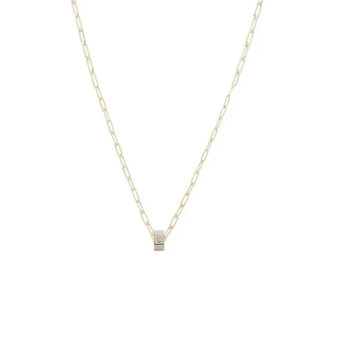 Small Custom Faceted Heart Beat : Super Fine Clip Necklace Cream