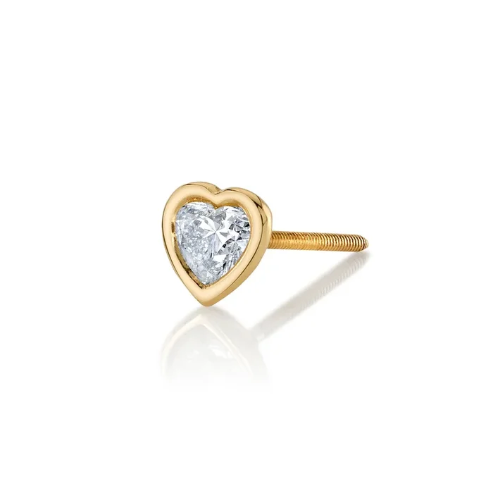 Small Diamond Heart Stud