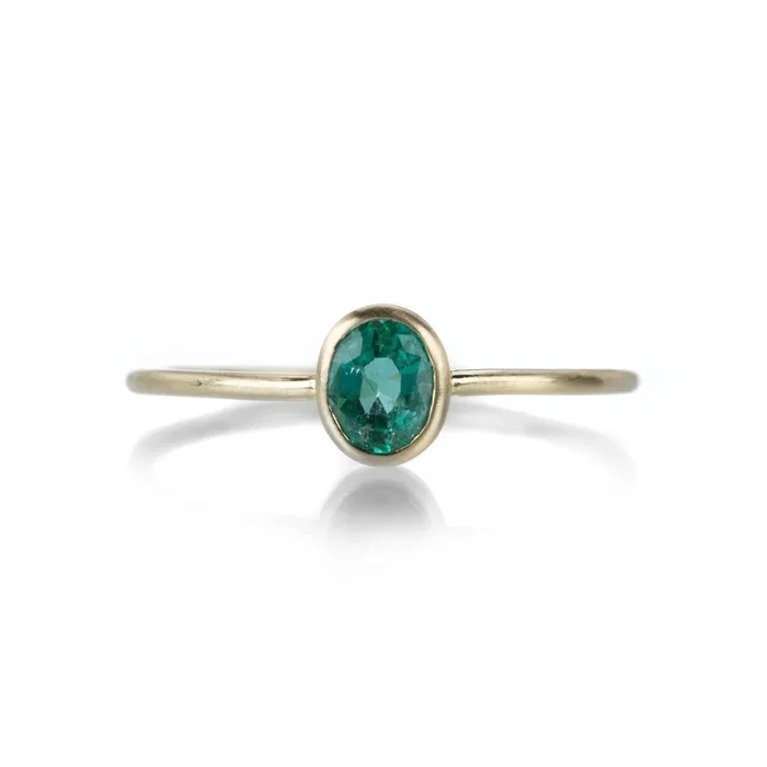 Small Faceted Emerald Ring