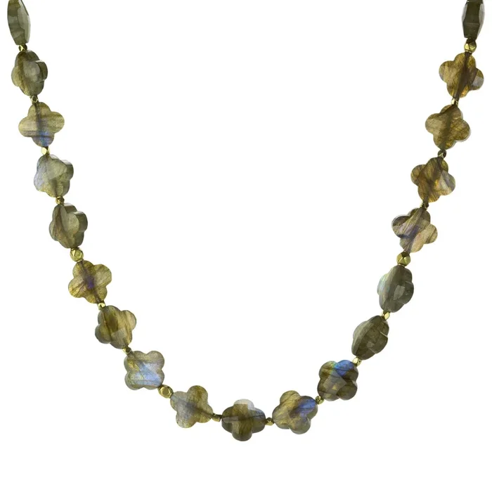 Small Lily Cut Labradorite Bead Necklace