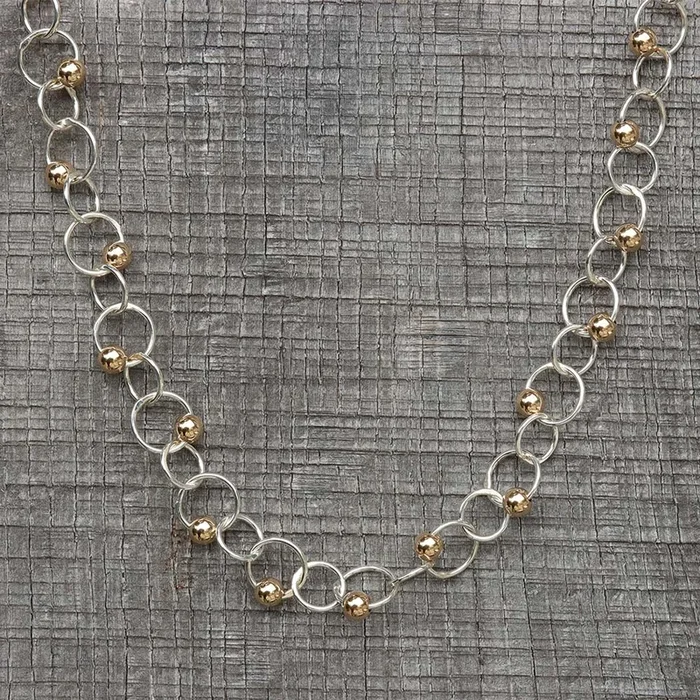 Small Links and Beads Necklace N222