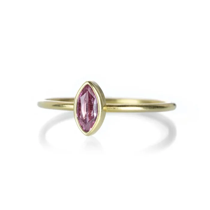 Small Marquise Pink Sapphire Ring