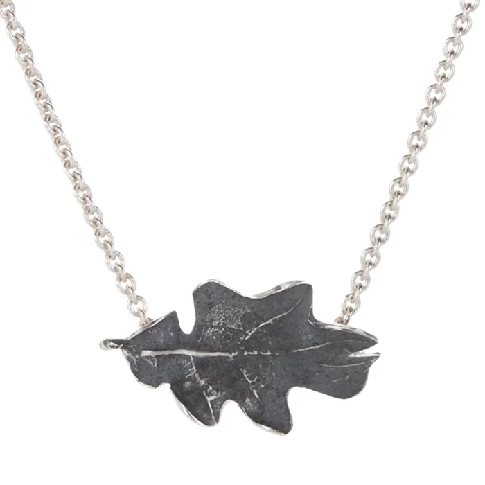 Small Oak Leaf Pendant with Chain