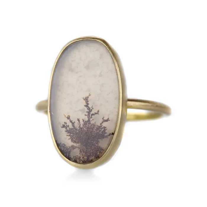 Small Oval Dendrite Ring