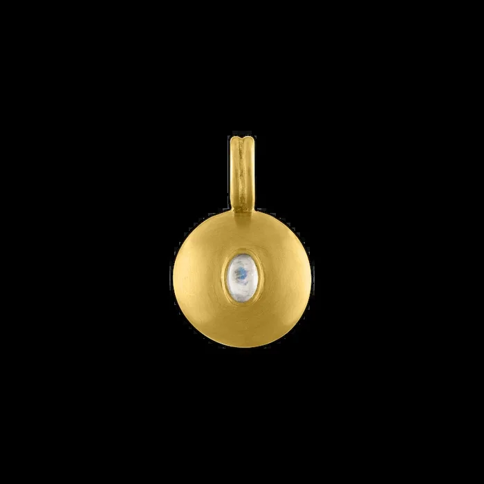 Small Rainbow Moonstone Bulla Pendant