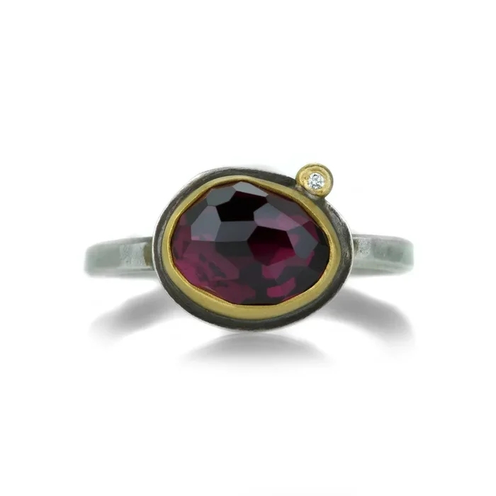 Small Rhodolite Garnet Ring