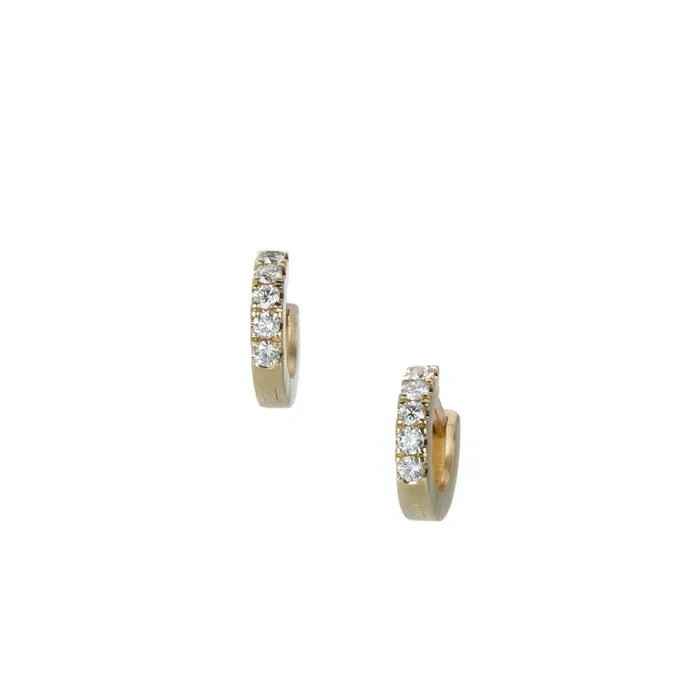 Small Square Diamond Huggies