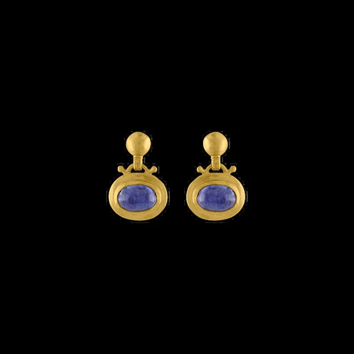 Small Tanzanite Bell Earrings