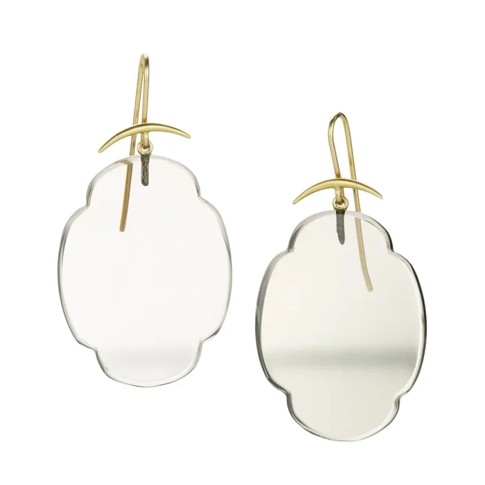 Smoky Quartz Scallop Drop Earrings