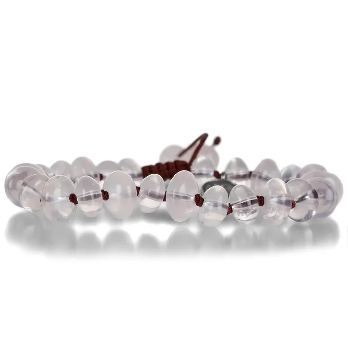 Smooth 10mm Rose Quartz Beaded Bracelet