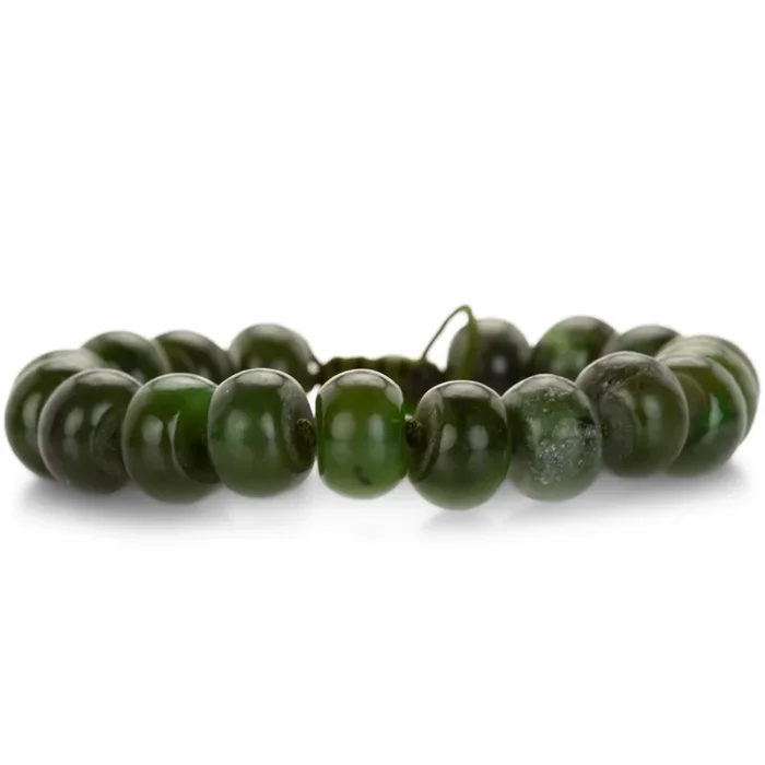 Smooth 12mm Nephrite Jade Bracelet