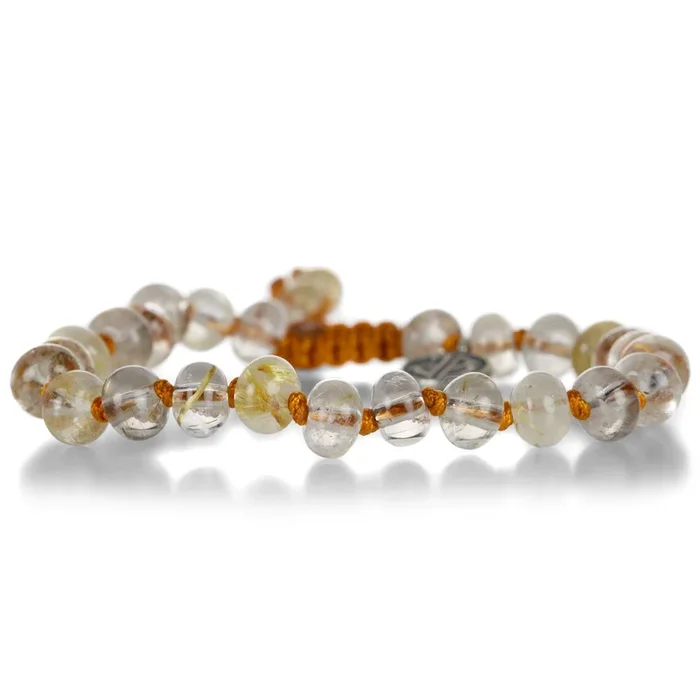 Smooth 7mm Gold Rutile Quartz Bracelet