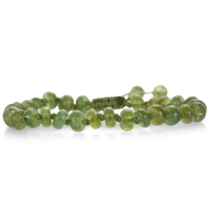 Smooth 7mm Green Garnet Bracelet