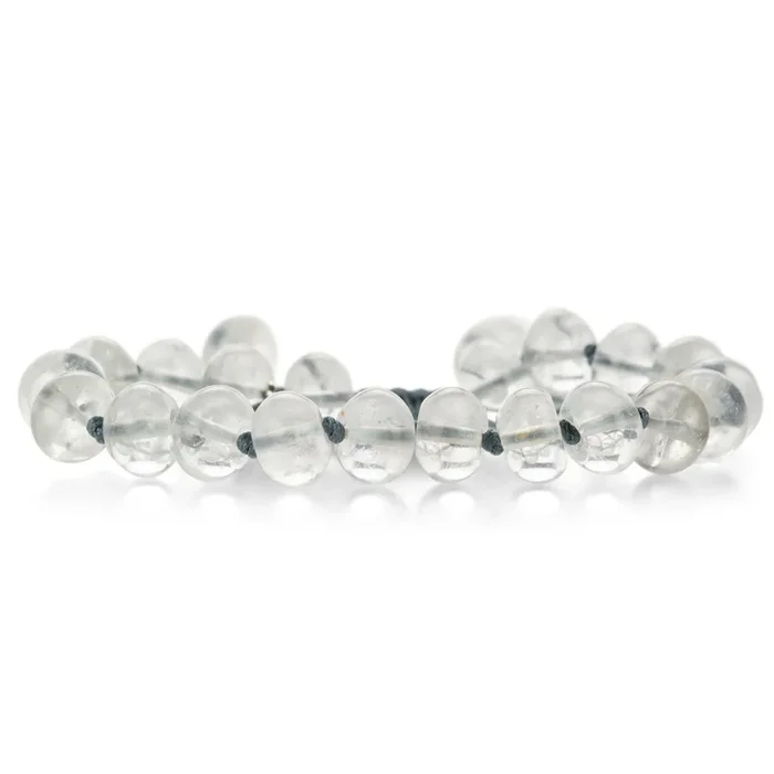 Smooth 8mm Clear Quartz Bead Bracelet