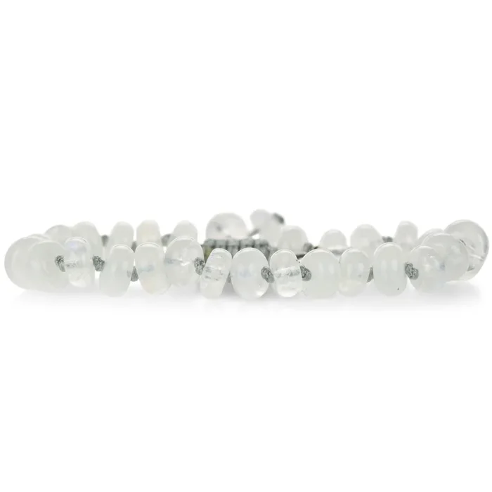 Smooth 8mm Rondelle Moonstone Bead Bracelet