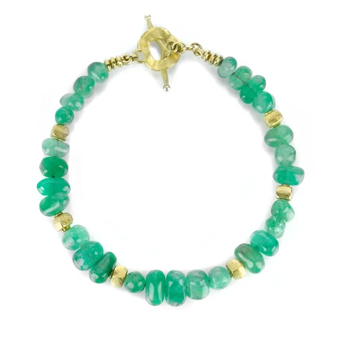 Smooth Emerald Beaded Bracelet