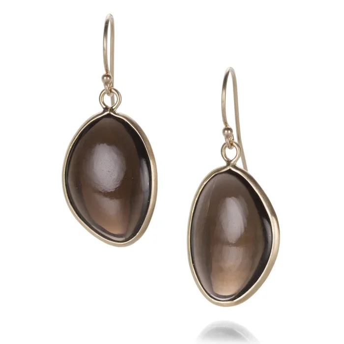Smooth Smoky Quartz Earrings