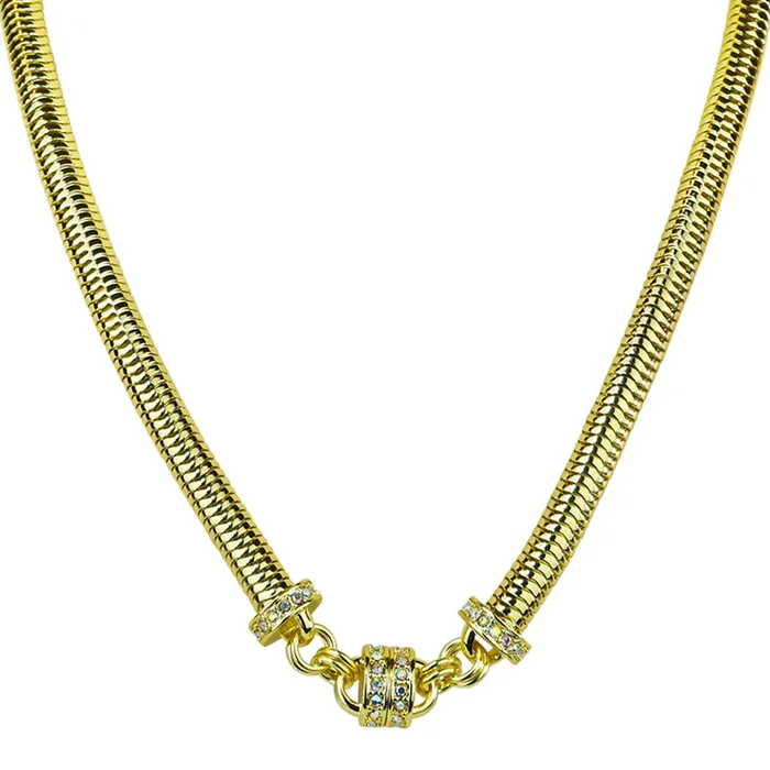 Snake Chain 32″ Magnetic Interchangeable Necklace (Goldtone)