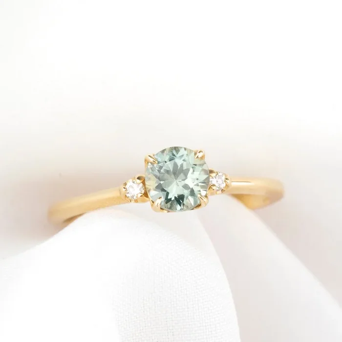 Sofia Ring, 0.83ct Light Blue Montana Sapphire