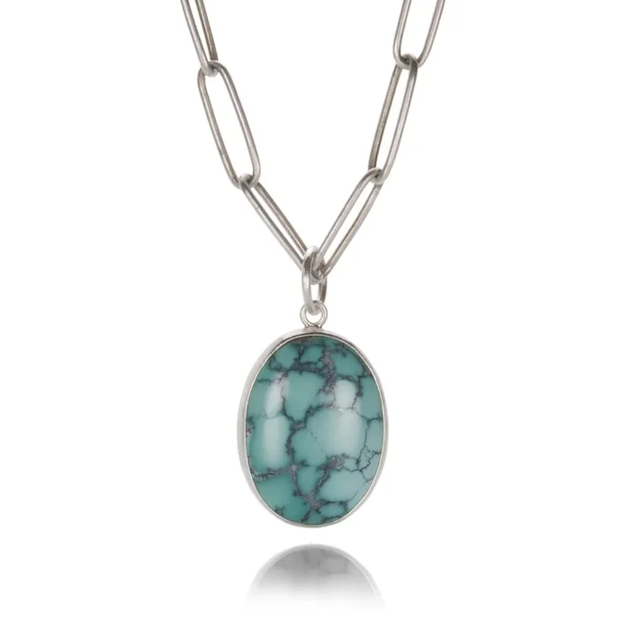 Soft Blue Chinese Turquoise Pendant (Pendant Only)