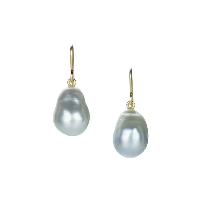 Soft Gray South Sea Pearl Earrings