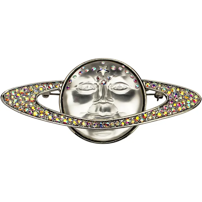 Solar Galaxy Venus Seaview Moon Pin Pendant (Silvertone)