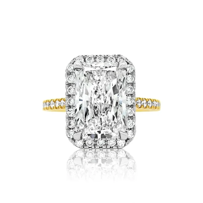 SOLD Radiant 5.22ct GVS1 IGI Lab Diamond Halo Ring