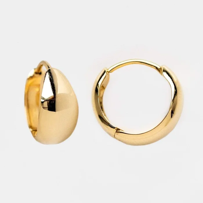 Solid Gold Chunky Huggie Hoops