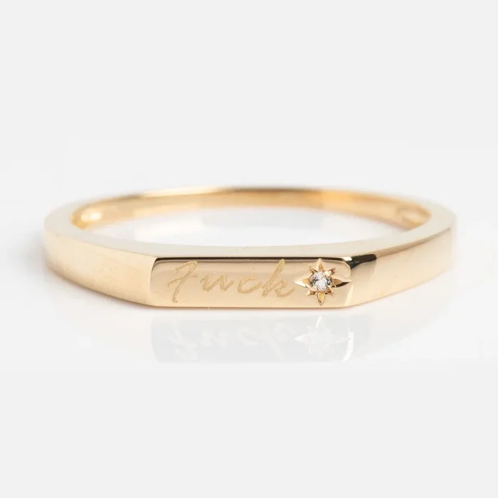 Solid Gold Tiny Fuck Ring