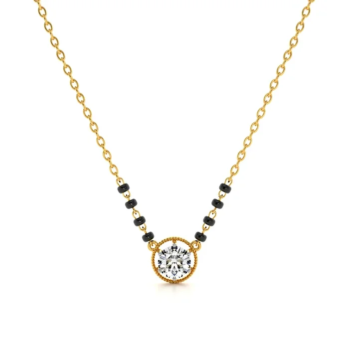 Solitaire Antique Aura 9KT Gold Lab Grown Diamond Mangalsutra