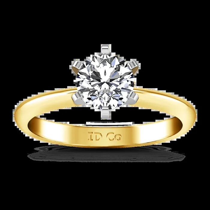 Solitaire Diamond Engagement Ring Classic 6 Prong 14K Yellow Gold