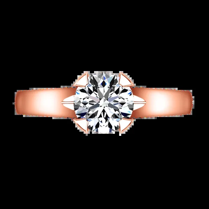Solitaire Diamond Engagement Ring Luna 14K Rose Gold